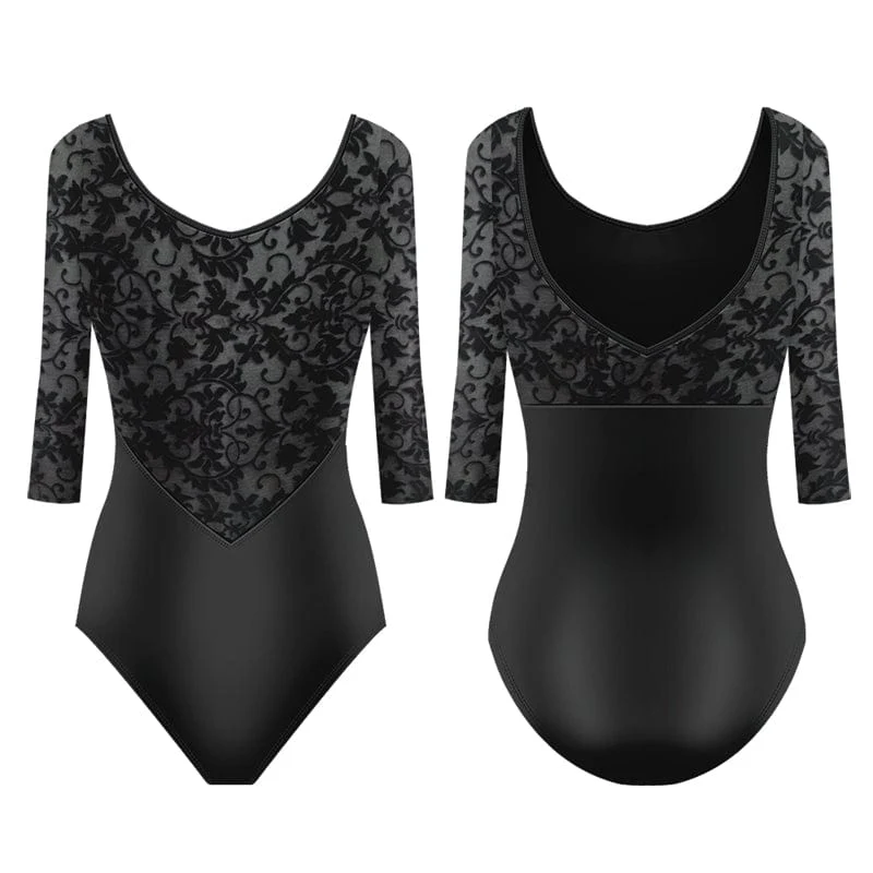 Danse de Paris Genevieve Ricco Velvet Leotard - Ebony