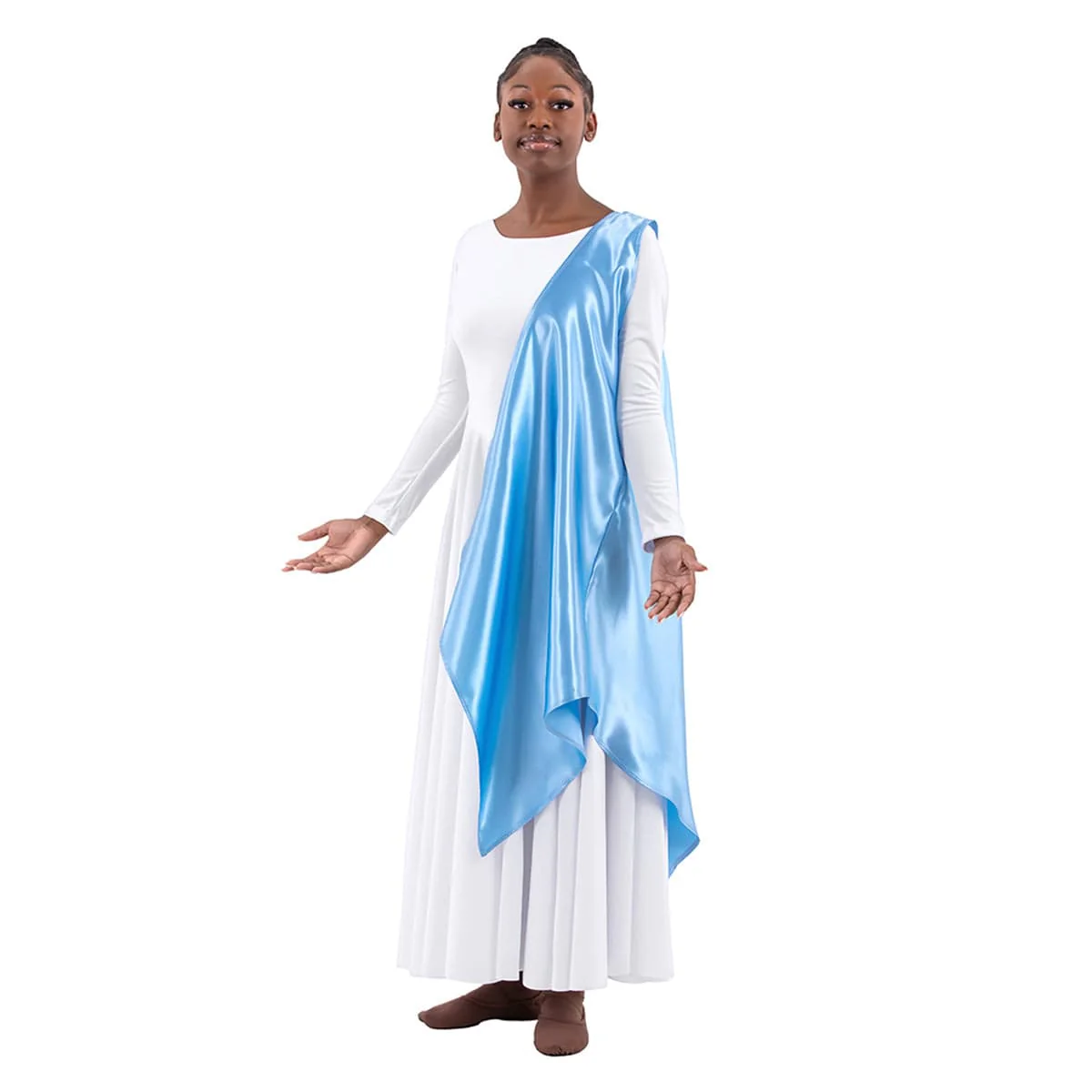 Eurotard Adult Rose of Sharon Satin Single Shoulder Petal Overlay - Image 3