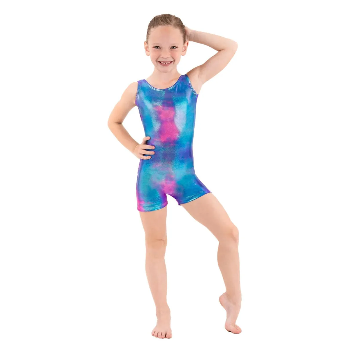 Eurotard Girls Splash Tank Gymnastics Biketard - Image 2