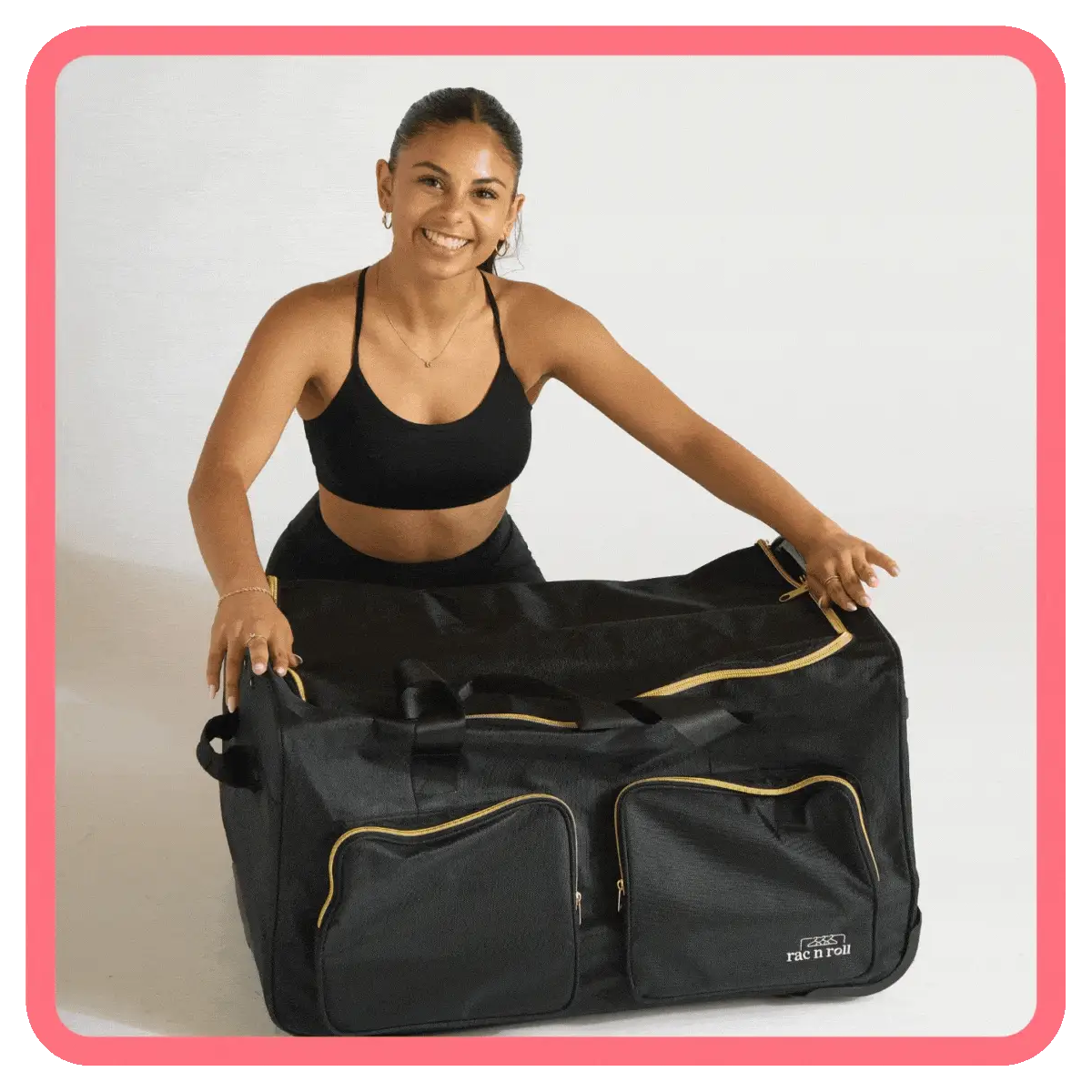 Rac n Roll Collapsible Dance Bag - Pink - Image 12