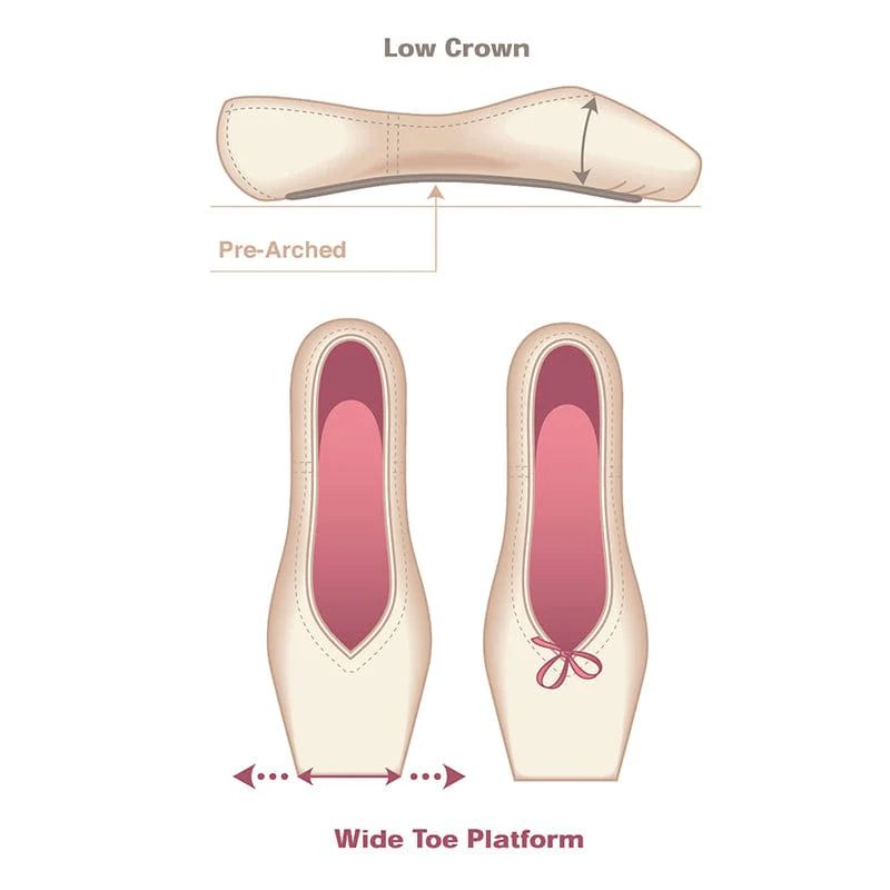 Russian Pointe Rubin V-Cut Pointe Shoes - Flexible Soft Shank - Image 3