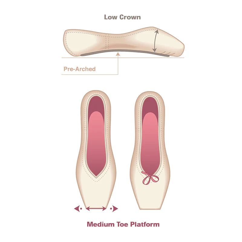 Russian Pointe Sapfir U-Cut Drawstring Pointe Shoes - Flexible Soft Shank - Image 3